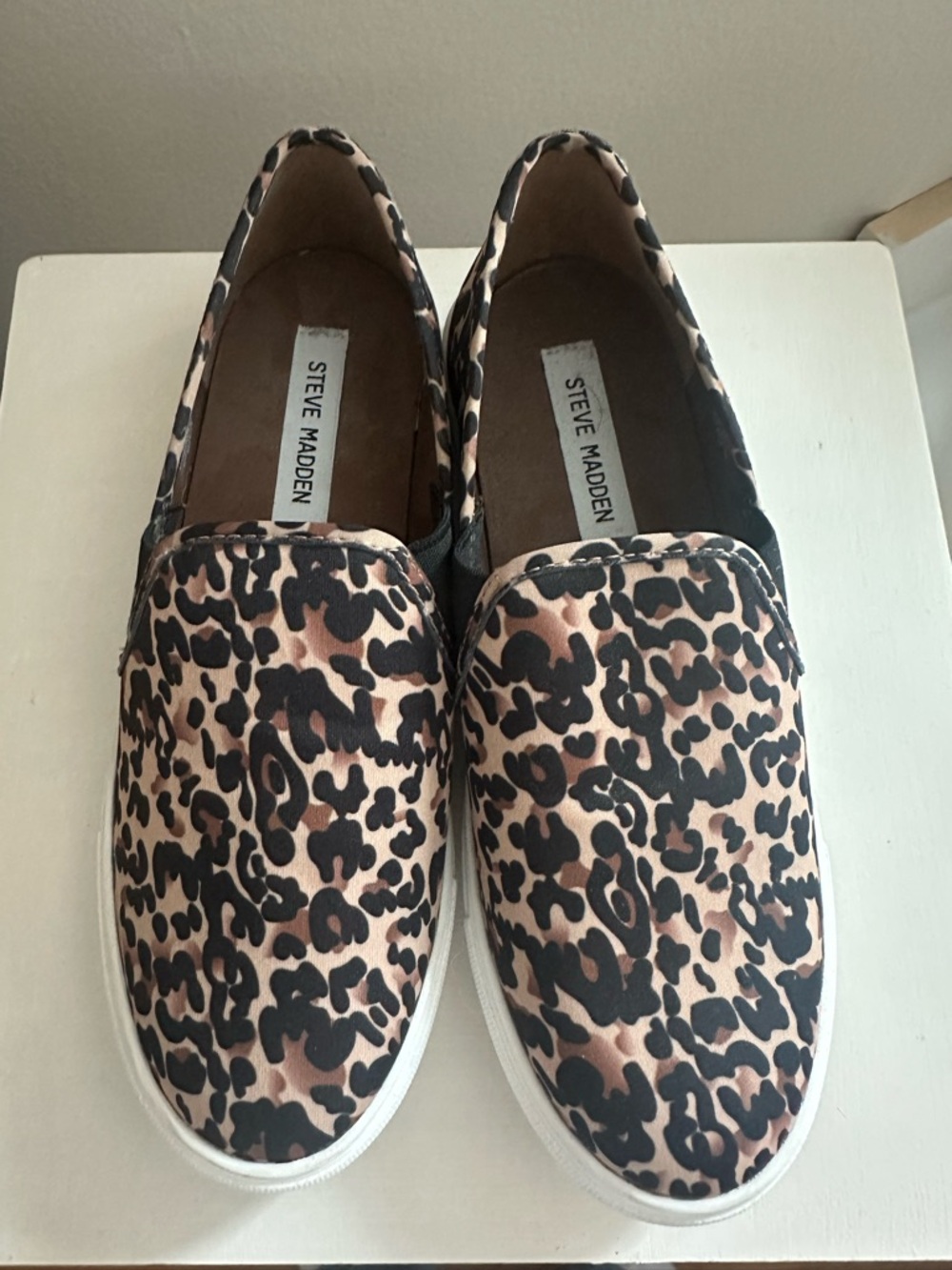 Steve Madden Leopard Print Slip-On Sneakers - Brown & Black - Picture 2 of 4